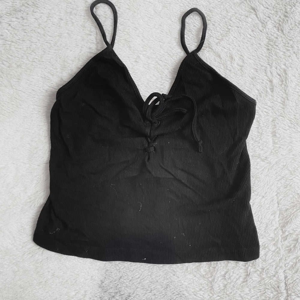 Black Cropped Tank Top